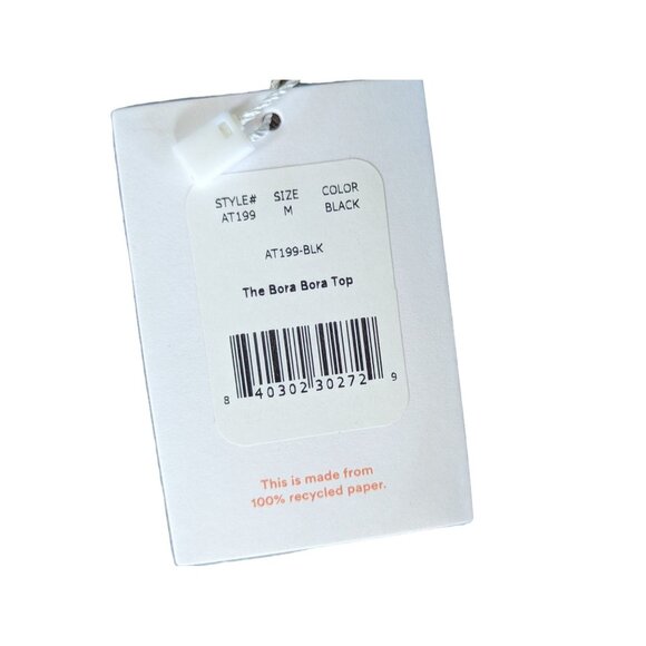 Andie Swim The Bora Bora Top Black Eco Nylon Size Medium - Picture 6 of 10